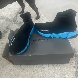 Black and Blue Sock Sneakers